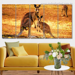 Kangaroo Australia Animal Modern Stretched Painting Pictures 5 Piece Canvas Print Australia For Living Room Kangaroo Australia Animal Modern Stretched Painting Pictures 5 Piece Canvas Print Australia For Living Room