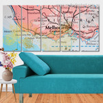 Map Of Melbourne Australia Map Modern Stretched Painting Photo 5 Piece Framed Canvas Wall Art Prints Set For Living Room Map Of Melbourne Australia Map Modern Stretched Painting Photo 5 Piece Framed Canvas Wall Art Prints Set For Living Room