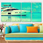 Yacht Parked At Jetty In Baros Maldives Sea And Ocean Modern Stretched Painting Image 4 Piece Framed Wall Art Canvas Prints Set For Living Room Yacht Parked At Jetty In Baros Maldives Sea And Ocean Modern Stretched Painting Image 4 Piece Framed Wall Art Canvas Prints Set For Living Room