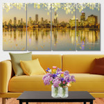 Sunset In Melbourne Australia Cityscape Modern Stretched Painting Photograph 4 Piece Wall Art Framed Canvas Prints Set For Room Decor Sunset In Melbourne Australia Cityscape Modern Stretched Painting Photograph 4 Piece Wall Art Framed Canvas Prints Set For Room Decor