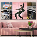 Elvis Impersonator In Limo USA Figure Modern Framed Painting Pictures 4 Piece Framed Wall Art Prints For Living Room