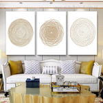 Geometric Abstract Circle Modern Artwork 3 Piece Wall Art Canvas Prints for Room Wall Décor