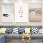 Sea Turtle Animal Landscape Minimalist Modern Framed Stretched Artwork 3 Piece Wall Art for Room Wall Garniture