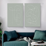 Sinuate Abstract Geometric Modern Painting Photo Framed Stretched 2 Piece Abstract Wall Art Prints For Room Onlay