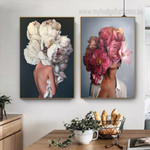 Floral Girls Figure Fashion Style Modern Framed Stretched Artwork 2 Piece Wall Art for Room Wall Garniture Floral Girls Figure Fashion Style Modern Framed Stretched Artwork 2 Piece Wall Art for Room Wall Garniture