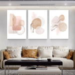 Sinuous Abstract Watercolour Painting Picture Stretched Framed 3 Piece Canvas Wall Art Prints For Room Tracery