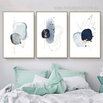 Blots Abstract Watercolour Painting Picture Stretched Framed 3 Piece Cheap Multi Panel Wall Art Prints For Room Onlay