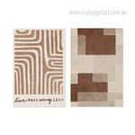 Zigzag Streaks Abstract Geometric Typography Scandinavian Painting Photo 2 Piece Canvas Prints