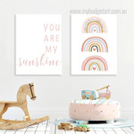 My Sunshine Kids Nursery Quote Modern Painting Photo 2 Piece Wall Decor Set Prints For Room Tracery