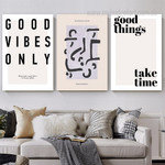 Good Vibes Abstract Typography Vintage Painting Image 3 Panel Canvas Prints For Room Decoration Good Vibes Abstract Typography Vintage Painting Image 3 Panel Canvas Prints For Room Decoration