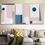 Geometric Design Modern Abstract Framed Stretched Artwork 3 Piece Canvas Prints for Room Wall Decoration
