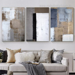 Varicoloured Rectangular Tarnishes Rectangles Vintage 3 Multi Panel Geometrical Painting Set Photograph Abstract Canvas Print for Room Wall Garnish
