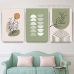 Semi Circles Abstract Minimalist Stretched Framed Artwork 3 Panel Wall Art for Room Wall Decoration