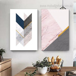 Calico Trigon Marble Square Modern Abstract Photograph Geometric 2 Piece Canvas Print Artwork Set for Room Wall Illumination