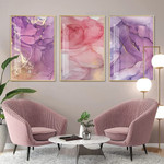 Chromatic Patches Spots Abstract 3 Multi Panel Modern Painting Set Photograph Canvas Print for Room Wall Equipment