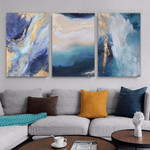 Blue Macula Marble Abstract Modern 3 Panel Set Painting Photograph Print on Canvas Home Wall Equipment Blue Macula Marble Abstract Modern 3 Panel Set Painting Photograph Print on Canvas Home Wall Equipment