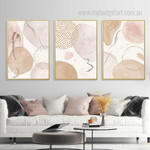 Splotches Abstract Modern Stretched Framed Artwork 3 Panel Wall Art for Room Wall Garnish