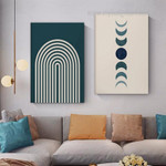 Phoebe Phases Moon Abstract 2 Piece Naturescape Painting Sets Photograph Scandinavian Canvas Print for Wall Hanging Disposition