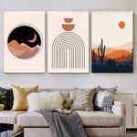 Abstract Landscape Scandinavian Stretched Framed Artwork 3 Piece Wall Art for Room Wall Ornament