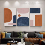 Multicolor Verses Spots Abstract Geometric Photograph Scandinavian 3 Piece Canvas Print Artwork Set for Room Wall Outfit