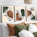 Varicolored Tarnish Abstract Modern Photograph 3 Panel Sers Botanical Canvas Print Art for Room Getup