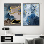 Stains Marble Spots Modern Abstract 2 Multi Panel Artwork Set Picture Canvas Print for Wall Hanging Assortment