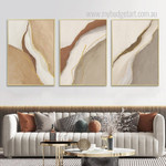 Assorted Texture Art Modern Abstract Stretched Framed Artwork 3 Piece Wall Art for Room Wall Decoration