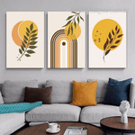 Cipher Orb Circles Abstract Scandinavian 3 Multi Panel Geometric Painting Set Photograph Canvas Print for Room Wall Drape