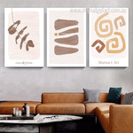 Devious Strokes Spots Abstract Geometrical 3 Panel Set Scandinavian Painting Photograph Print on Canvas Home Wall Flourish