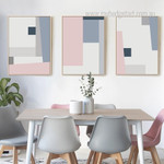 Vertical Verse Rectangles Abstract Geometric 3 Panel Set Modern Painting Photograph Canvas Print Home Wall Arrangement