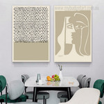 The Kiss Pablo Picasso Abstract Woman Vintage Artwork Reproduction Stretched Framed Artwork 2 Piece Canvas Art for Room Wall Adorn