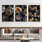 Flowers with Leaves Nordic Floral Abstract Stretched Framed Artwork 3 Piece Wall Art for Room Wall Onlay Flowers with Leaves Nordic Floral Abstract Stretched Framed Artwork 3 Piece Wall Art for Room Wall Onlay
