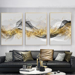 Minimal Mountains Minimalist Nordic Abstract Stretched Framed Artwork 3 Piece Canvas Art for Room Wall Adorn