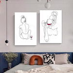Female Body Art Minimalist Abstract Line Picture Nude Wall Art Stretched Framed Artwork 2 Panel Wall Art for Room Wall Adornment Female Body Art Minimalist Abstract Line Picture Nude Wall Art Stretched Framed Artwork 2 Panel Wall Art for Room Wall Adornment