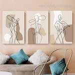 Indirect Strokes Spots Geometric Abstract Photograph Scandinavian Canvas Print 3 Piece Set for Room Wall Art Tracery