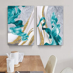 Splotches Marble Spots Modern 2 Multi Panel Painting Set Abstract Photograph Canvas Print for Home Wall Onlay