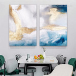 Convoluted Blots Contemporary 2 Panel Watercolor Canvas Print Abstract Set Photograph for Room Wall Artwork Garniture