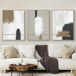 Brush Effect Blemishes Spots Abstract Modern 3 Multi Panel Minimalist Painting Set Photograph Canvas Print for Room Wall Getup