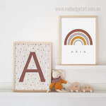 Bold Stria Rainbow Scandinavian Minimalist Photograph 2 Piece Nursery Custom Canvas Print Set for Room Wall Art Embellishment