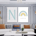 Rainbow Points Scandinavian Photograph Minimalist 2 Piece Set Kids Nursery Custom Canvas Print for Room Wall Art Flourish