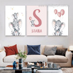 Cute Animated Elephants Animal Photograph 3 Piece Set Minimalist Nursery Canvas Print for Room Wall Art Decor Cute Animated Elephants Animal Photograph 3 Piece Set Minimalist Nursery Canvas Print for Room Wall Art Decor