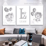 Lion Giraffe Cartoon Nursery 3 Piece Animal Minimalist Art Set Pic Custom Canvas Print for Room Wall Disposition Lion Giraffe Cartoon Nursery 3 Piece Animal Minimalist Art Set Pic Custom Canvas Print for Room Wall Disposition