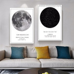 Our Wedding Day Typography Photograph Minimalist 2 Piece Set Nursery Canvas Print for Room Wall Art Flourish