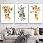 Zebra Baby Foal Giraffe Minimalist Animal 3 Panel Set Painting Photograph Nursery Canvas Print Home Wall Garnish Zebra Baby Foal Giraffe Minimalist Animal 3 Panel Set Painting Photograph Nursery Canvas Print Home Wall Garnish