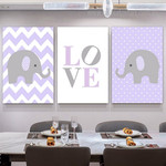 Cute Elephant Love Typography 3 Multi Panel Animal Painting Set Photograph Nursery Canvas Print for Room Wall Decoration Cute Elephant Love Typography 3 Multi Panel Animal Painting Set Photograph Nursery Canvas Print for Room Wall Decoration