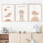 Space Adventure Bear Stars Scandinavian 3 Multi Piece Wall Art Set Animal Photograph Kids Nursery Canvas Print for Room Ornament Space Adventure Bear Stars Scandinavian 3 Multi Piece Wall Art Set Animal Photograph Kids Nursery Canvas Print for Room Ornament