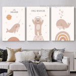 Space Adventure Bear Spots Animal Scandinavian 3 Piece Wall Artwork Photograph Kids Nursey Canvas Print Set for Room Molding Space Adventure Bear Spots Animal Scandinavian 3 Piece Wall Artwork Photograph Kids Nursey Canvas Print Set for Room Molding