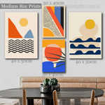 Abstract Sunrise Geometric Modern Canvas Framed Artwork Photo 4 Panel Wall Art for Room Décor Abstract Sunrise Geometric Modern Canvas Framed Artwork Photo 4 Panel Wall Art for Room Décor