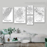 Barcelona Zaragoza Seville Map Modern Abstract Framed Artwork Picture 5 Piece Multi Panel Wall Art for Bedroom Decor Barcelona Zaragoza Seville Map Modern Abstract Framed Artwork Picture 5 Piece Multi Panel Wall Art for Bedroom Decor