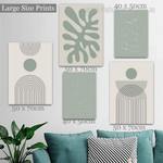 Mackle Leaflets Strokes Lines Abstract Photograph Geometrical Rolled Wrapped 5 Multi Piece Set Canvas Print for Room Wall Painting Trimming